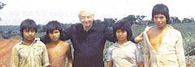 Father Gruber with indian children